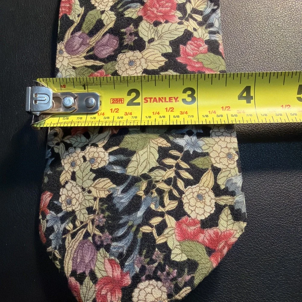 Men's Brooks Brothers Black Cream Pink Green Floral Cotton Tie USA!